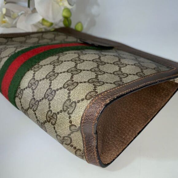💎Authentic💎 GUCCI Sherry Line GG Logo Clutch Bag - Picture 7 of 14
